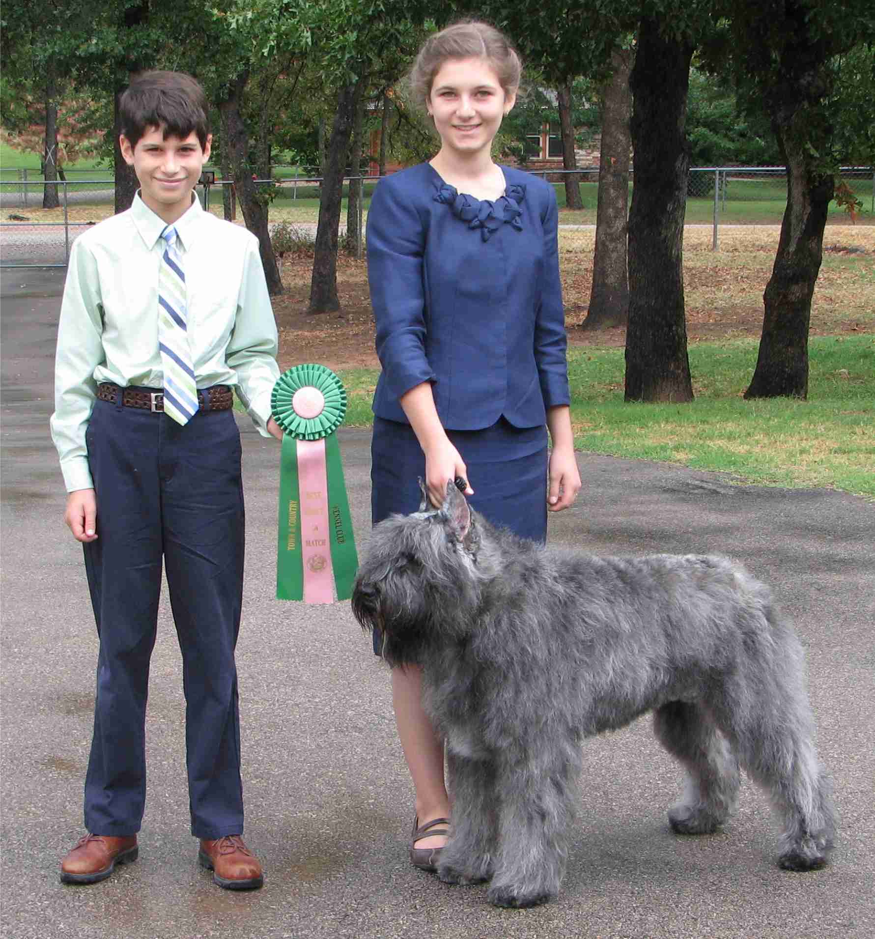 two young Juniors with two Bajoron Dogs